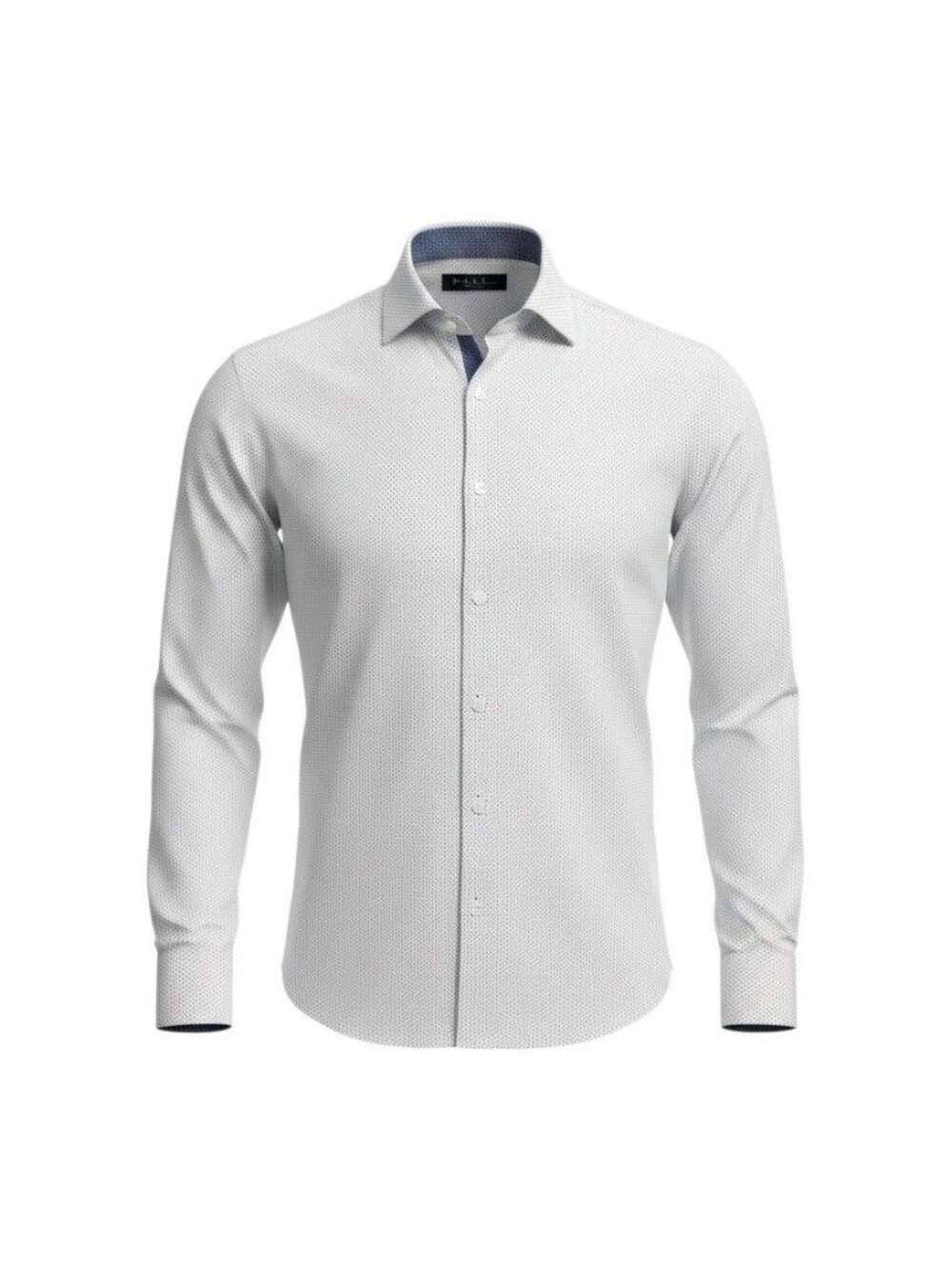 Nicole Miller Mens White Micro Dot Long Sleeve Dress Shirt 15-15.5